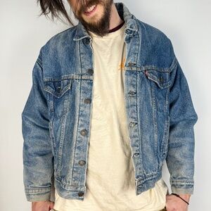 Levi’s Jean Trucker Jacket Blanket Lined Vintage Denim Jacket